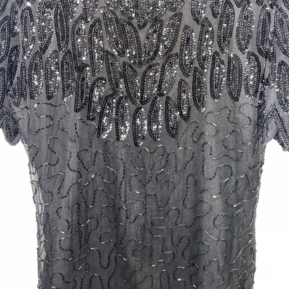 Women’s black beaded dress size medium - Picture 2 of 10